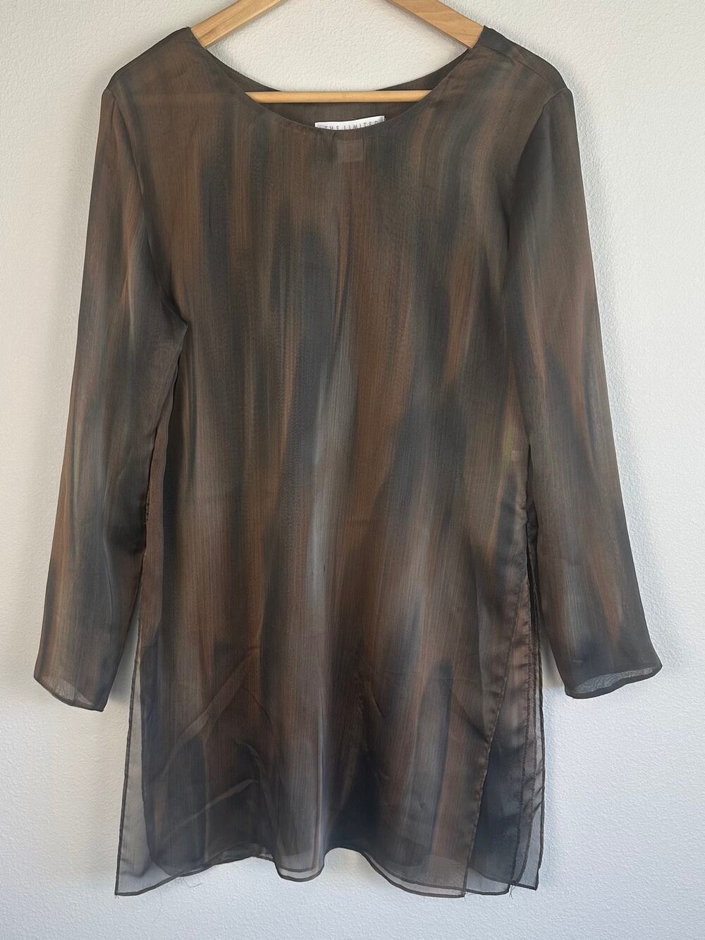 Sheer Grunge Long Sleeve Tunic Indie Sleaze Y2K Medium